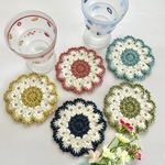 送料無料　手編みドイリー　コースター　ガーランド　5枚