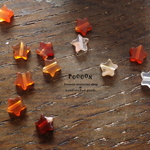 orange red agate 星*4mmビーズ 10個