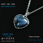 🦅ホークスアイ♡大粒ハート形♡Juwelry天然石ネックレス💫  
