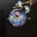 toratime様のオーダー品　ガラスに宇宙を描くart「天の川銀河」(ブラックオパール3mm)