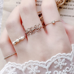 【silver】シンプルレース編みリングセット/ワイヤーリング リング シンプルリング