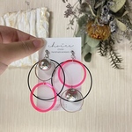 【SALE】個性的！蛍光サークル3連〔ピンク〕