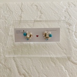ターコイズブルービジューピアス【sana様専用商品】