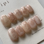 pink×cream マーブルネイルチップ