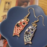 ミニ　鯉のぼり　ピアス　赤と青セット