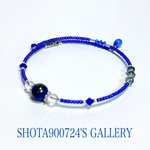 ［再販9］💙　幸福を呼び寄せるラピスラズリ　💙シングル　ワイヤー　ブレスレッド　スワロフスキー　天然石　　#ラピスラズリ　5A カイヤナイト に変更可能 #minne_new