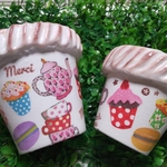 ❣️スイーツ柄🍰2個セット🧁リメイク鉢♡ガーデン雑貨♡デコパージュ