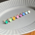 ≪14kgf≫vintage swarovski  フロストガラス　一粒ピアス　8色