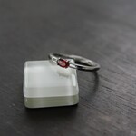 レッドスピネル　ホリゾンタル4爪リング　SILVER925　