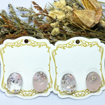 押し花入りレジンピアス/イヤリング　ピンク　透明感　不揃い　個性