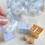 【再販】ミニチュア くまちゃん の レーズンバターサンド お花 の 透明 バッグ 付き              