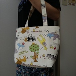 ハンドメイド  きぐるみワンダーランド マチつきミニトートバッグ