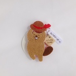 刺繍♪麦わらねこぜびーばーブローチ