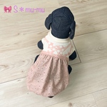 犬服【リボンと花刺繍🎀バルーンワンピ】