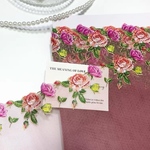 ラスト❣ 0.85m 高品質　花柄　刺繍チュールレース　ハンドメイド　はぎれ　生地　手芸　