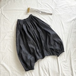 丈85cotton5オンスデニムサルエルシャーリングパンツインディゴネイビー楽ちん