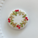 刺繍くるみボタン（ヘアゴム/ブローチ）