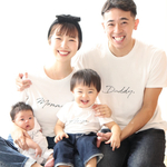 4枚セット Stylish.名前入りTシャツ (ブラックプリント) 出産祝い 親子リンクコーデ 名前入れ 名入れ 名入れギフト