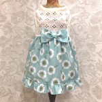 夏用ワンピース　北欧風アネモネ花柄・犬服