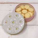 【ホワイトデー】ブーケ缶ピンク　絞りクッキー缶　お菓子のミカタ