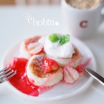ミニチュア いちごパンケーキ＆カフェラテ