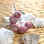 【お値下げ】ユニコーンブローチ🦄🩷ポイント水晶付き