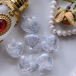 【在庫限り】2pcs)2938)heart) クリアガラス/シャボン玉) crystalflakes)#gl15