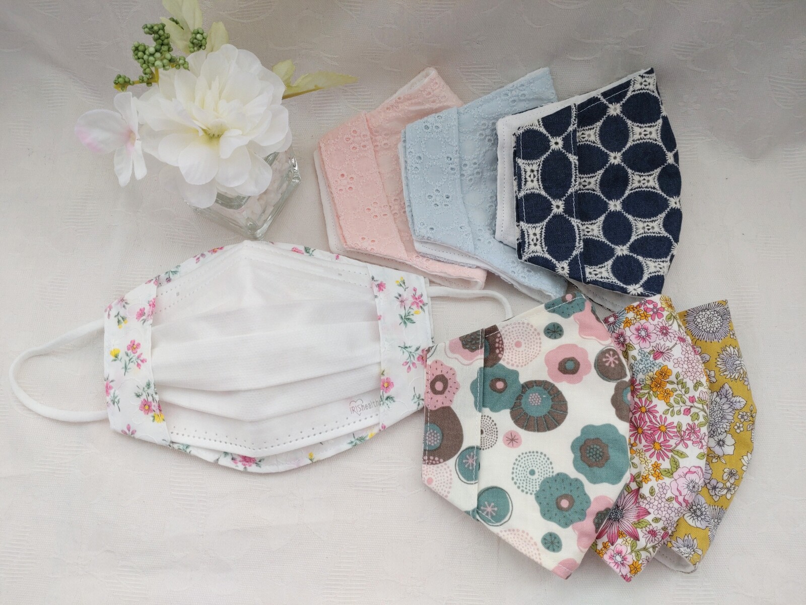 ハンドメイドマスク手刺繍 手刺繍立体マスク