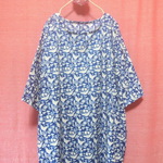 小鳥 ゆったりワンピース　blue