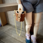 1/6ドール用♡ミニバケツバッグ（籠編み風ブラウン）
