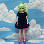 黒パワーネットチュールワンピース☆ピンクフリル☆1/6サイズ