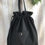 [再販] キュッと！巾着トートバッグ＊ブラック