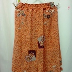 　花小紋のスカート　着物リメイク
