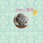 pun...様専用　リネン透かし編み帽子