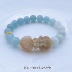 🆕大人気♡天使ちゃん入り‼︎グラデーションアクアマリンブレスレット