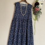 ボタニカルflower💠ノースリーブ切替ワンピース👗