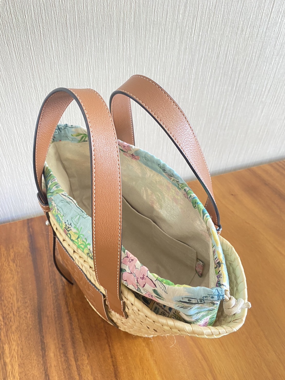 特注柄のため在庫限り！ ロエベカゴバッグSサイズ用 巾着 インナー