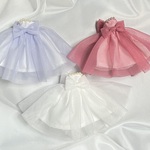 春色チュールのワンピース　ラベンダー　  オビツ11用
