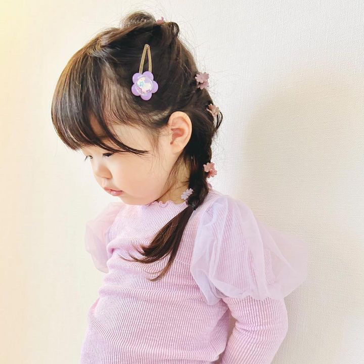 T-303】くまヘアリボン キッズヘアゴム キッズヘアリボン