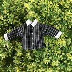オビツ11服  長袖　yシャツ チェック柄