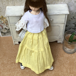 ティアードロングスカート☆(ドール服)リカちゃんブライス洋服[黄色]