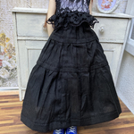 ティアードロングスカート☆(ドール服)リカちゃんブライス洋服[黒]