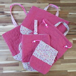 K様専用　くまステッチPink×花柄の5点