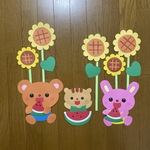 壁面飾り【すいか食べよ】夏　7月8月 保育教材　ひまわり　画用紙
