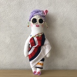グラデーションのターバンのオシャレさん　ドールチャーム 