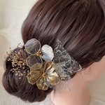 人気🥈アメリカンフラワー《Lily🕊️B》ヘッドパーツ　ヘアパーツ　ヘッドドレス　ドライフラワー　髪飾り　ヘアアクセサリー　ブライダル　成人式