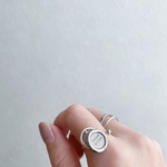 【tag / half ring】タグ　リング　華奢　シルバー　ゴールド　クリア　ピンクベージュ　大人っぽい　フリーサイズ　オールイズウェル