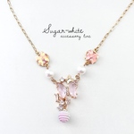 🎀 butterfly bijou necklace : pink ✵ ビジューの蝶のネックレス  ペンダント 