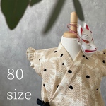 北欧風花柄甚平 80cm【完成品】