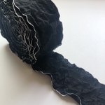 【1y/90cm】43mm コットンキャンディリボン (ブラック) R42-2